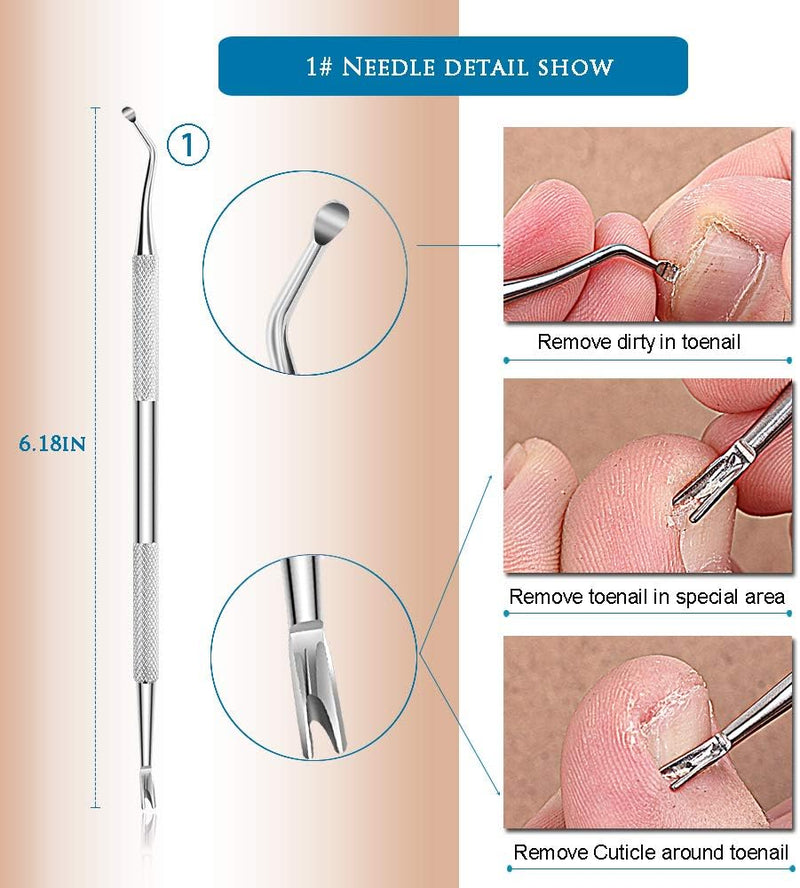 Upgraded Ingrown Toenail Tool, Ingrown Toenail File And Lifter, Podiatrist Nail Treatment Tools, Stainless Steel Surgery Grade, Manicure Pedicure Set, Thick Nail Clean, Pain Relief Kits