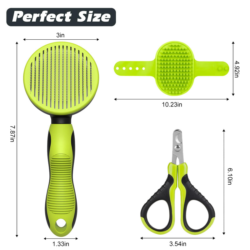 3PCS Cat Grooming Kit | Cat Brush | Cat Brushes for indoor Cats | Cat Nail Clipper | Cat Nail Trimmer | Cat Bath Brush | Cat Brush for Shedding for Long and Short Haired Cats - Premium Cat Supplies - BeesActive Australia