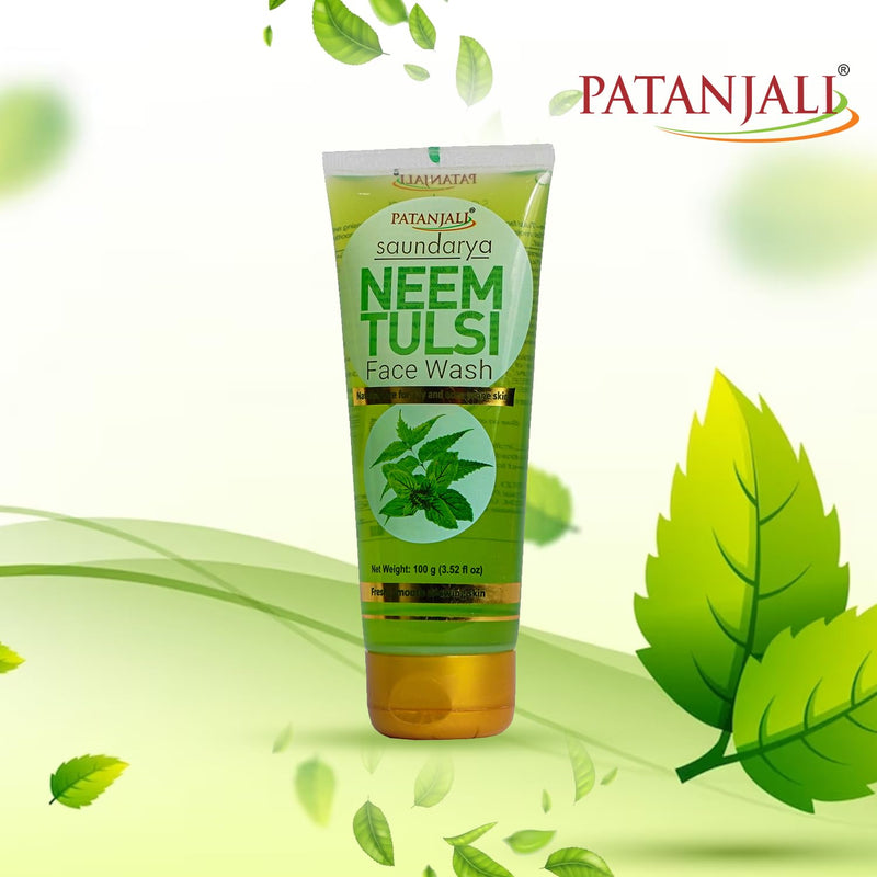 patanjali Neem Tulsi Face Wash 100gm / 3.52 fl oz - Pack of 2 - BeesActive Australia