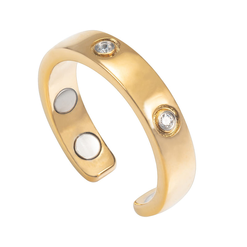 MagnetRX¬Æ Magnetic Rings for Women ‚Äì Elegant Crystal Ring ‚Äì Magnet Rings for Women (Gold | Size: 8) Gold