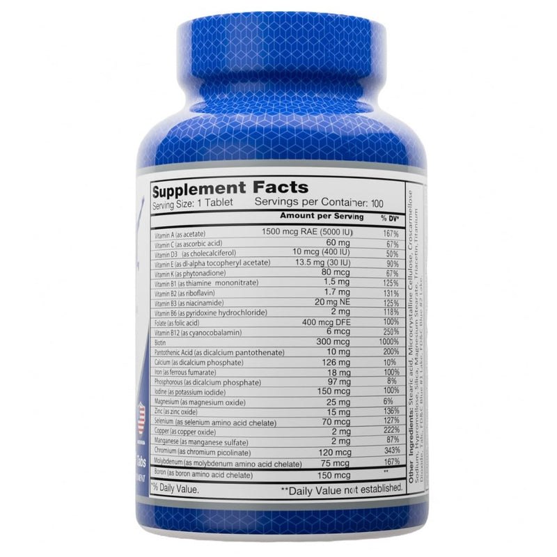 ALFA VITAMINS Multi Men Vitamins Dietary Supplement with Essential Vitamins & Minerals for Men - Amino Acids + Antioxidants - 100 Tablets Men (1 Pack)