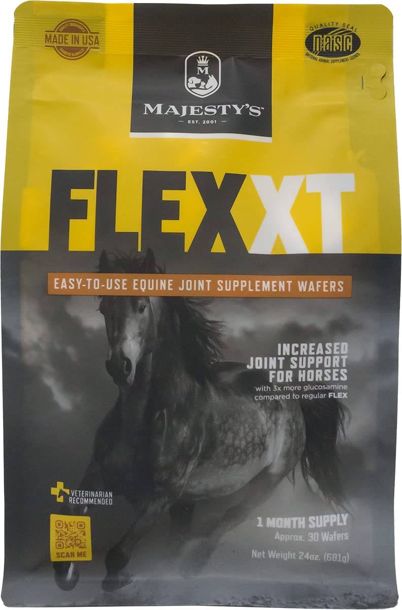 Majesty's Flex XT Wafers - Superior Horse / Equine Joint Support With Increased Supplement Levels - Glucosamine, MSM, Yucca, Vitamin C - 30 Count (1 Month Supply) - BeesActive Australia