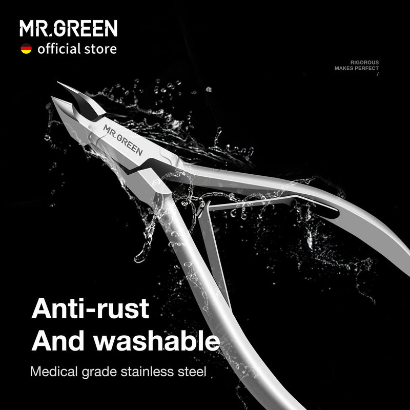 MR.GREEN Cuticle Nippers Nail Manicure Scissors Cuticle Clippers Trimmer Dead Skin Remover Stainless Steel Cutters Beauty Tool With Pusher (Mr-1028) Mr-1028