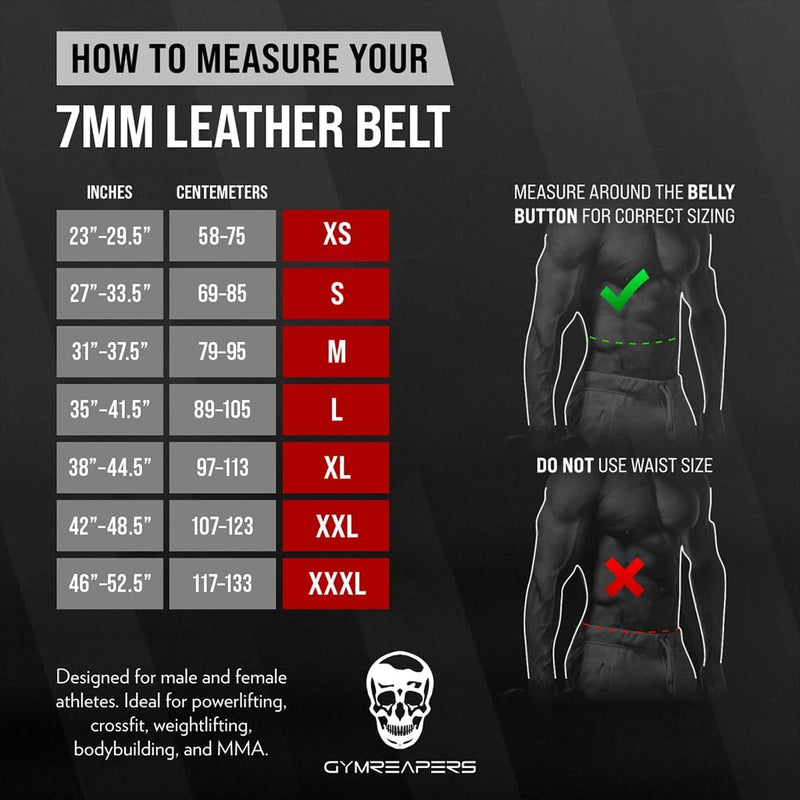 Gymreapers Leather Weightlifting Belt for Bodybuilding, Squatting, Lower Back Support & Back Pain - Real Leather, Adjustable Buckle Sizing - Men Women Black Medium - BeesActive Australia