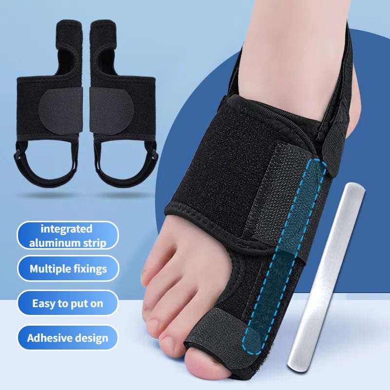 Toe Brace - Big Toe Taping Splint Straightener Wrap with Support Straps for Sprains and Hallux Rigidus Relief (Left And Right) Left And Right