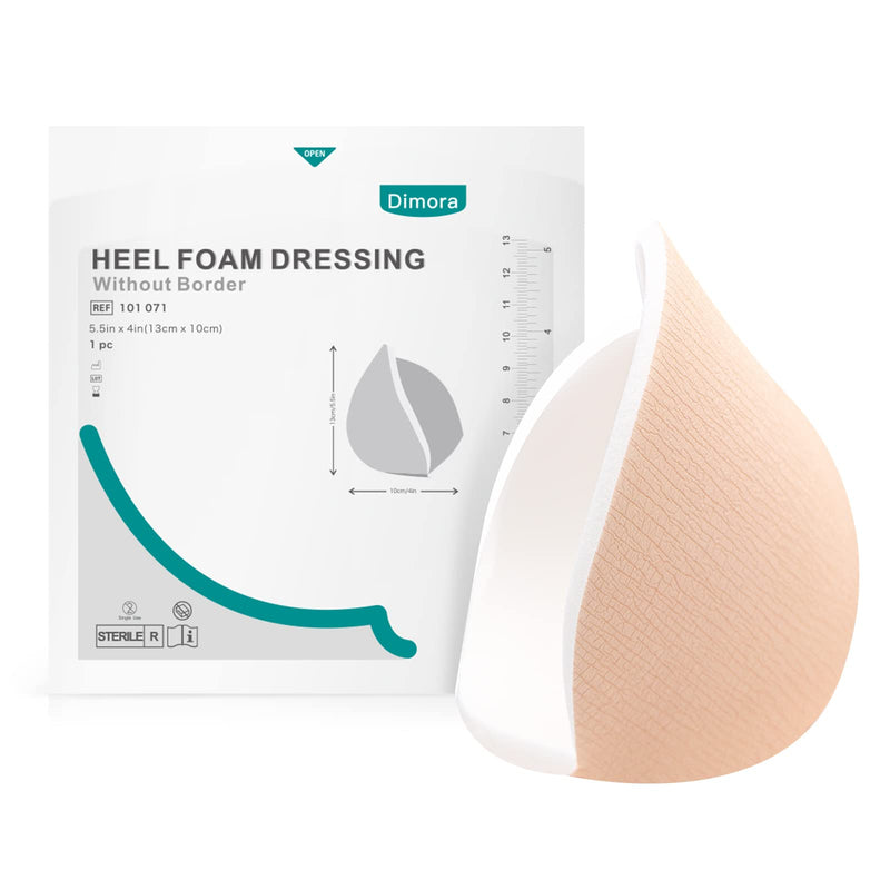 Dimora Heel Foam Dressing, Non-Adhesive Hydrophilic Pads, Highly Absorbent 5.5 x 4 in Pack of 5 Waterproof Dressing for Wound Care 5.5"x 4"(5PCS heel pads) - BeesActive Australia