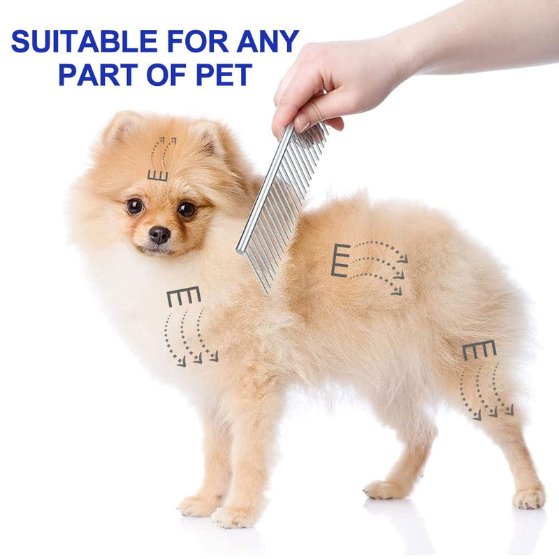 Cat fur comb, dog detangling comb, cat comb, pet fur detangler comb, dog eye comb, tear stain remover comb, flea comb for cats and dogs, stainless steel dog grooming combs, pet comb, 7 pieces - BeesActive Australia
