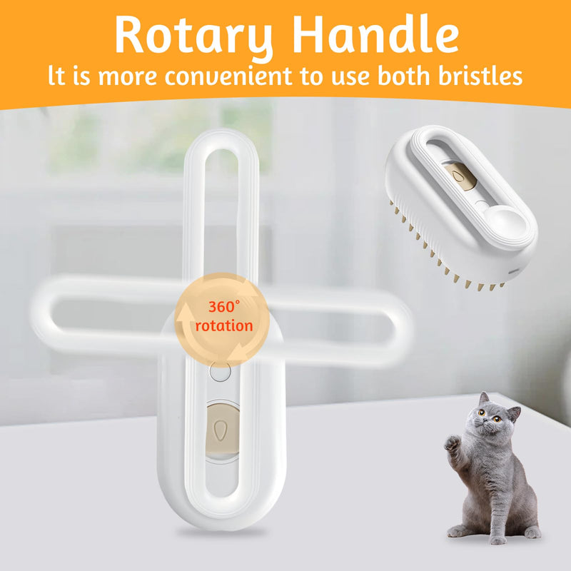 TOGETDREAM Cat Steam Brush, 3 in 1 Steamy Brush Cat Cat Steamy Brush Steam Brush Cat Self-Cleaning Cat Spray Massage Comb Cat Grooming Brush Pet Hair Removal Comb for Cat & Dog (A) A - BeesActive Australia
