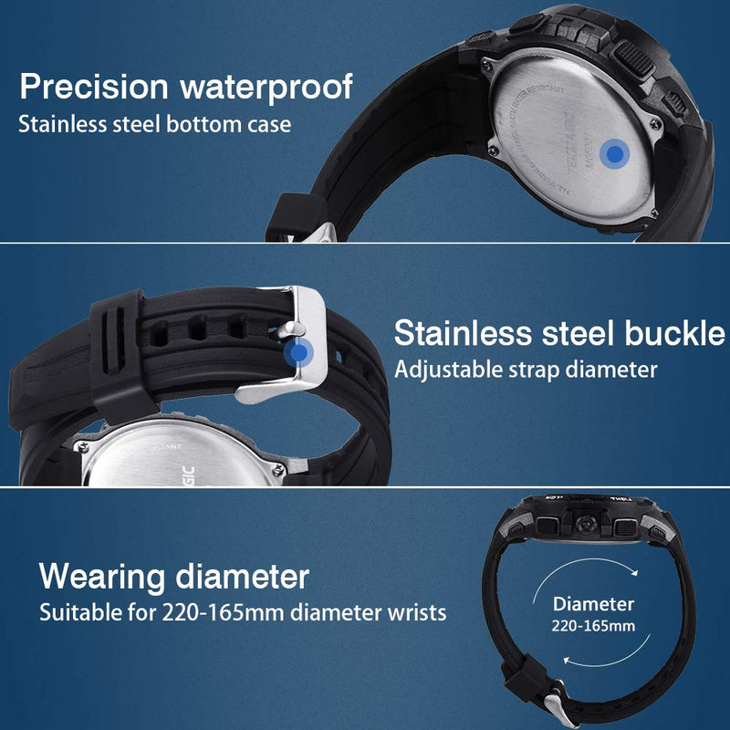 10 ATM Digital Submersible Unisex adult Diving Watch 100m Water Resistant Swimming Sport Wristwatch Luminous LCD Screen with Stopwatch Alarm Function - BeesActive Australia
