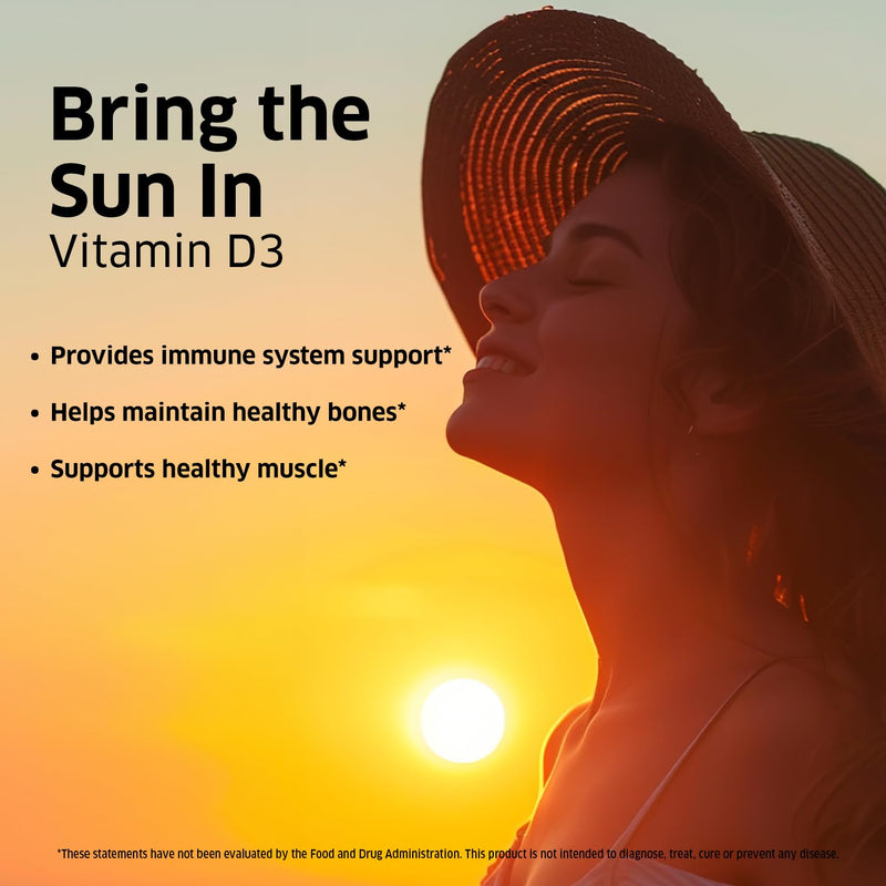 ORZAX Vitamin D3 10000 iu (250 mcg) – Non-GMO, Gluten Free, Sugar Free, Dairy Free – 120-Day Supply for Strong Muscle Function & Immune Support – Mood Supplement for Wellness (120 Softgel) 10.000 IU