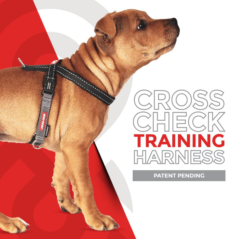 EzyDog Anti Pull Harness Dog - Crosscheck Dog Harness for Small, Medium and Large Dogs, Dog Training Accessories, Reflective, Size Adjustable (L, Green) L (58 - 80cm) - BeesActive Australia