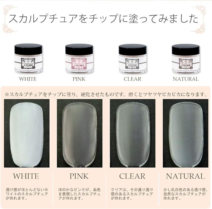 Scalp Nail 《Forming Smooth Artificial Nails》Acrylic Powder (Polymer) (28g) (Clear) - BeesActive Australia