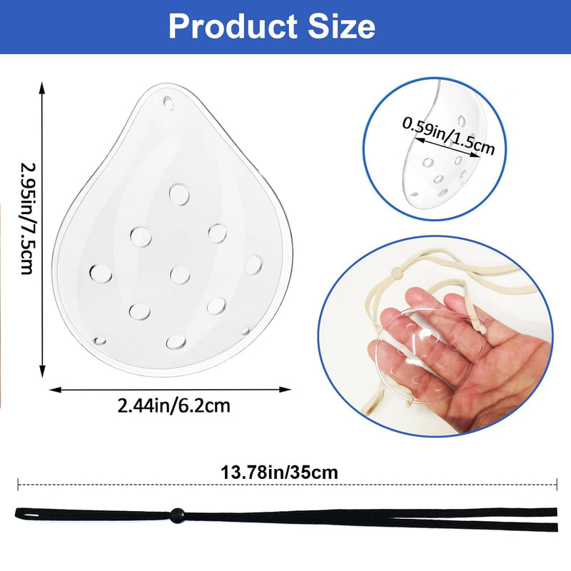 AMZVIO 2pcs Eye Shield After Cataract Surgery, Clear Eye Patch Plastic Hard Shield with Extended Elastic Strap Longer & Wider for Adults Eyes Protective After Cataract Surgery(Beige)