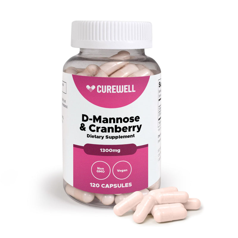 D-Mannose & Cranberry 1300mg (120 Capsules) | Vegan & Non-GMO Urinary Tract Health Supplement | UTI Defense & Bladder Support for Women & Men | Natural Urinary Cleanse & Immune Support - BeesActive Australia