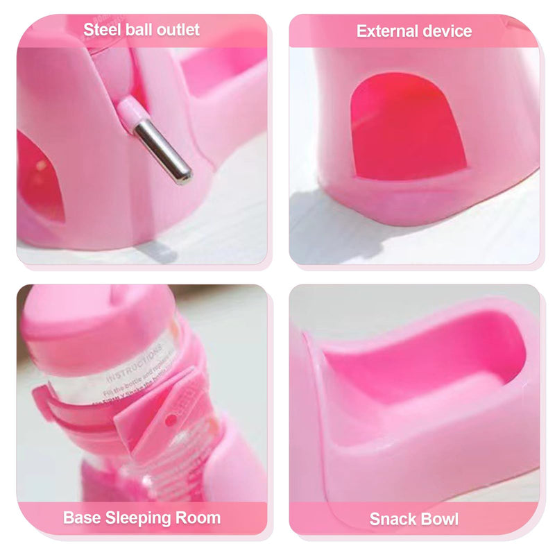 3 in 1 Pet Automatic Water Dispenser PP Water Bottle No Drip Small Pet Water Bottle for Dwarf Hamster Mouse Rat Hedgehog (Pink) Pink - BeesActive Australia