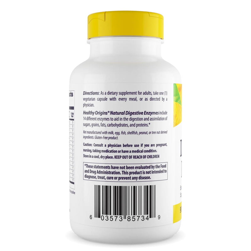 Healthy Origins Digestive Enzymes Broad Spectrum, 90 Veggie Caps 90 Count (Pack of 1)