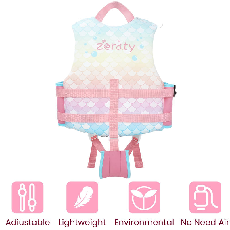 Zeraty Toddler Swim Vest Neoprene Kids Float Jacket Swimming Aid for Children Girls and Boys 20-30-40-50-60-70-80Lbs with Dual Adjustable Safety Straps Mermaids XL(Age Recommend 9+ Years) - BeesActive Australia