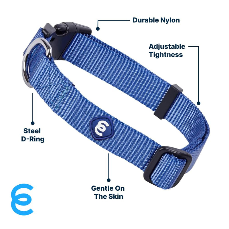 Blueberry Pet Essentials Small Dog Collar | Boy Dog Collars Fall | Male Dog Collar Small | Marina Blue Dog Collars for Small Dogs | Quick Release Dog Collar | Marina Blue Nylon Dog Collar Small (Pack of 1) - BeesActive Australia