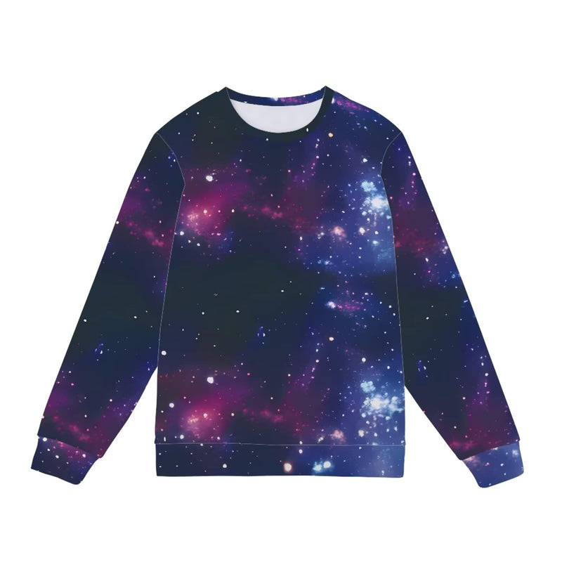 AFPANQZ Sweater Men's Long Sleeve Seamless Pullover Sweatshirt Crewneck Lightweight Outdoor Running Autumn Winter Large Galaxy Space