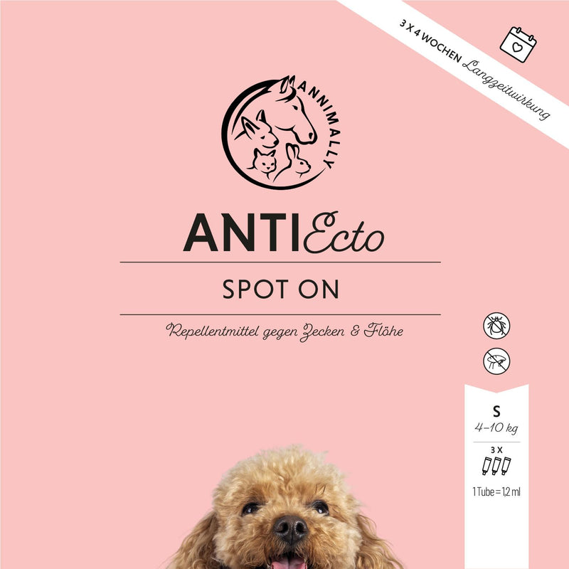 Annimally Flea and Tick Protection Spot ON for Dogs - Effective Tick Treatment for Dogs, 3 Months Long-Term Protection Flea Treatment & Tick Protection - (4-10kg) S: 4-10 kg - BeesActive Australia