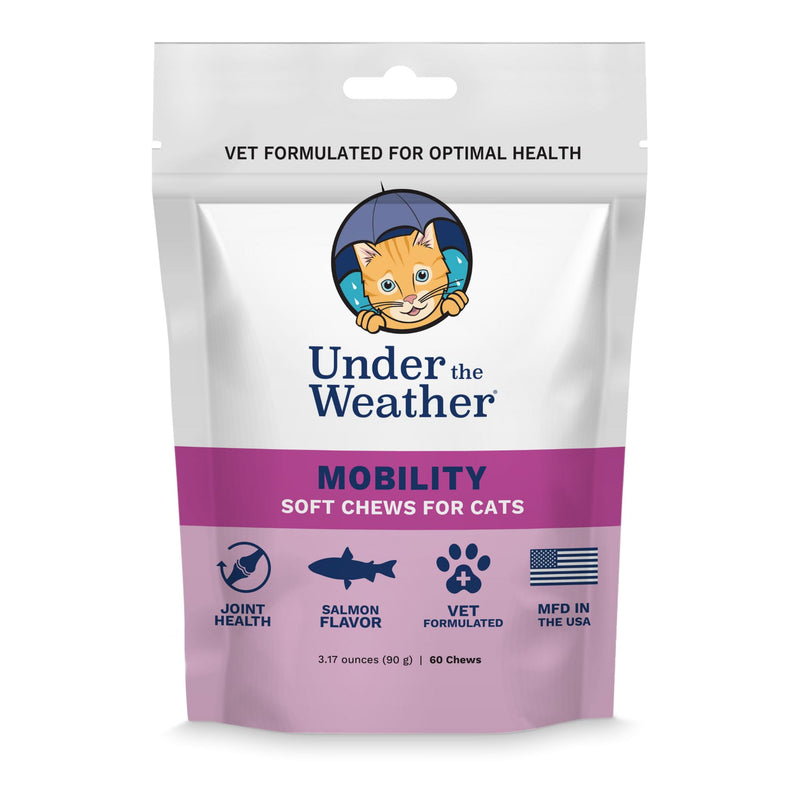 undertheweatherpet Mobility Chews for Cats | Helps in Preventing Joint Issues | for Aging Cats Becoming Less Active | 60 Star Shaped Soft Chews