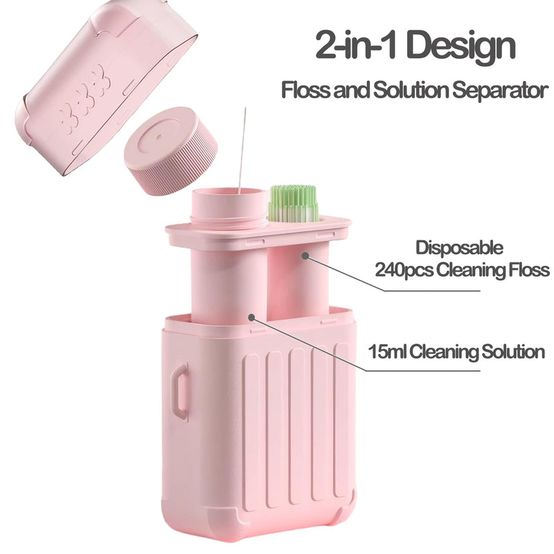 Piercing Cleaner, Ear Hole Cleaner, Piercing Cleaning Kit with 240pcs Disposable Ear Piercing Cleaning Floss & 15ml Cleaning Solution for Women Men - BeesActive Australia