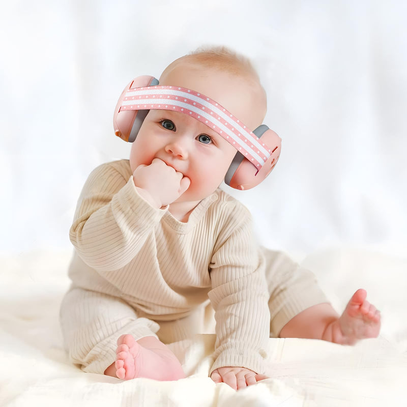 PandaEar Baby Ear Protection, Noise Cancelling Headphones for Babies, Noise Reduction Earmuffs for Infant and Toddlers Pink