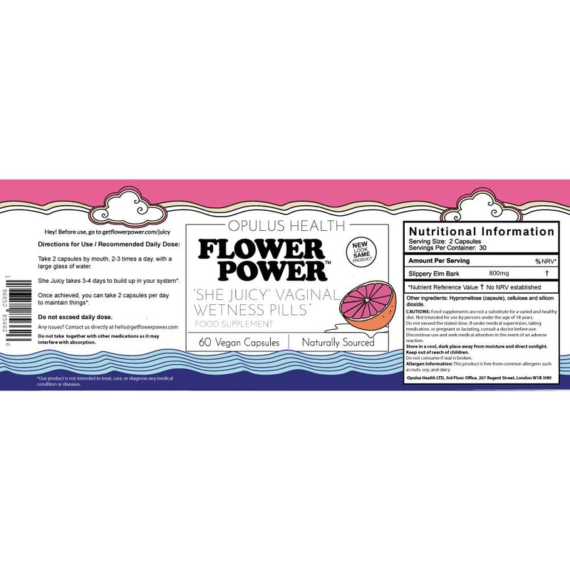 Flower Power Vaginal Moisturizer | Feminine Care for Women - 60 ct - End Vaginal Dryness with Slippery Elm Bark | Feminine Care for Vaginal Health - Made in USA - BeesActive Australia