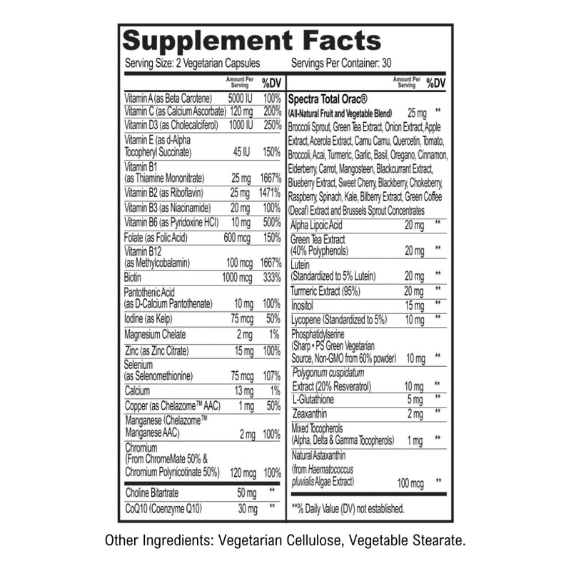 ScimeraMD® MultivitaminMD Full-Spectrum Multivitamin Supplement with Minerals, Antioxidants & Superfoods for Metabolism, Joint, Hair, Skin & Nail Support, 60 Capsules