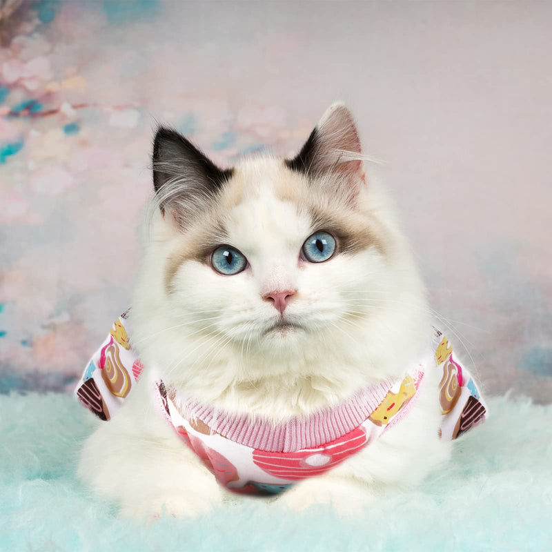 TIESOME Cat Surgical Recovery Suit, Collar Alternative for Cats Dogs Post Surgery Wear Pajama Suit Home Indoor Pets Clothes Donut (M) M - BeesActive Australia