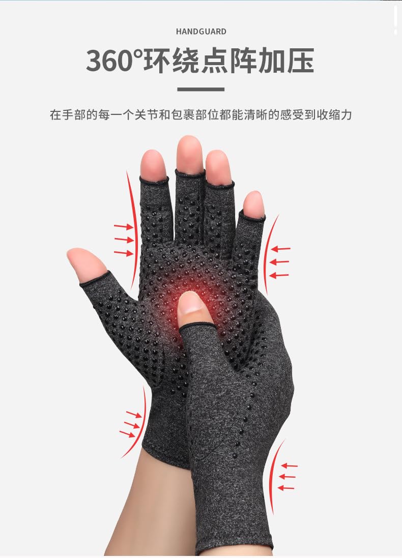 Premium Bamboo Gloves, Compression Bamboo Arthritis Gloves, Bamboo Compression Gloves for Women, Men Large Gray - BeesActive Australia