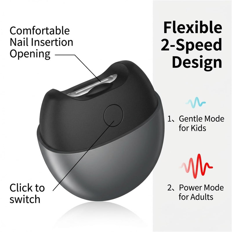 2026 Upgraded 3-in-1 Electric Nail Clipper & Polisher, Automatic Nail Trimmer with LED Light, Built-in Nail Clippings Collector, 2-Speed, USB Rechargeable, Safe & Easy for Seniors and Adults (Gray) Gray - BeesActive Australia