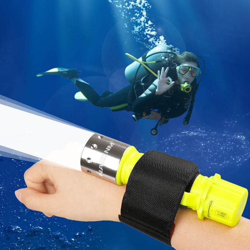 NAKCNM WishDeal 2 Pack Diving Flashlight Underwater LED Scuba Dive Lights Super Bright IPX8 Waterproof 3 Modes for Outdoor Activities with Rechargeable Battery and Charger - BeesActive Australia