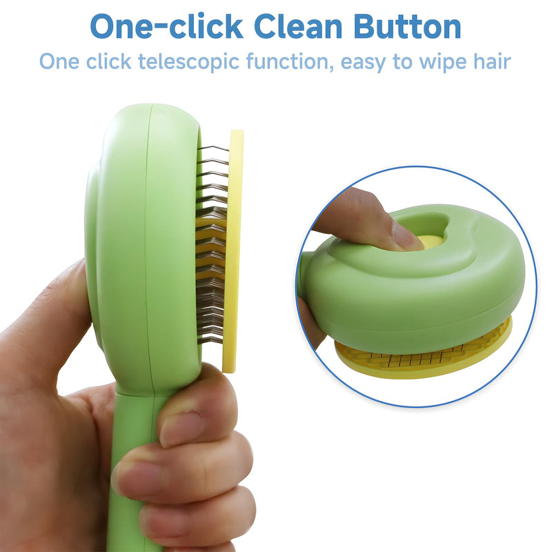Pet Beauty Hair Removal Comb Cat Brush - One click Release Care Cat Comb Dog Hair Removal Brush - Suitable for long and short hair opening comb - Remove loose and falling hair (Green) green - BeesActive Australia