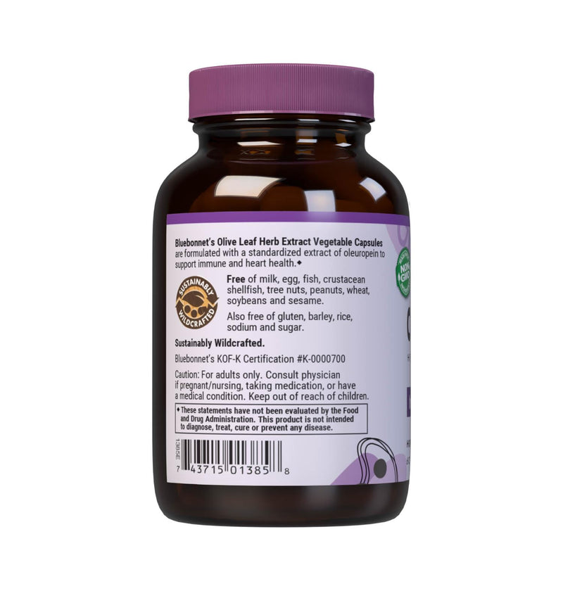 Bluebonnet Nutrition Standardized Olive Leaf Herb Extract, 60 Count 60 Count (Pack of 1)