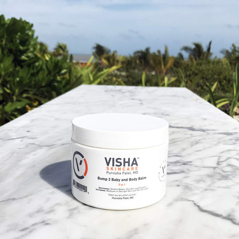 Visha Skincare Bump 2 Baby 5 in 1 Multitasking Body Balm, Soothes and Relieves Dry, Itchy Skin and Stretch Marks, Safe to Use During Pregnancy and Nursing and for Baby Massage 10 oz 10 Ounce (Pack of 1) - BeesActive Australia