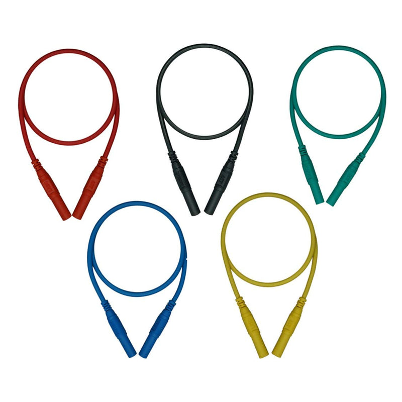 Test Lead Extension Cable Banana Plug 4 mm Straight-Straight (120 inch Male-Male, Black, Red, Green, Yellow, Blue) 120 inch Male-Male