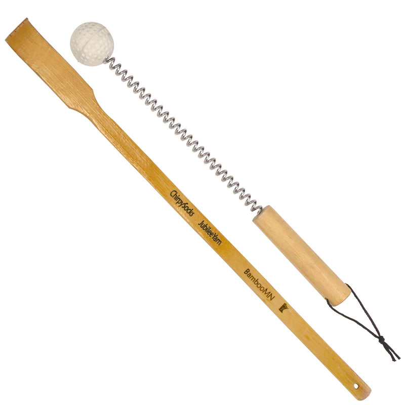 BambooMN Bamboo Backscratcher 3X Metal Bonger & Travel Size - 4 Total Units 3 Units 12.5" Bonger