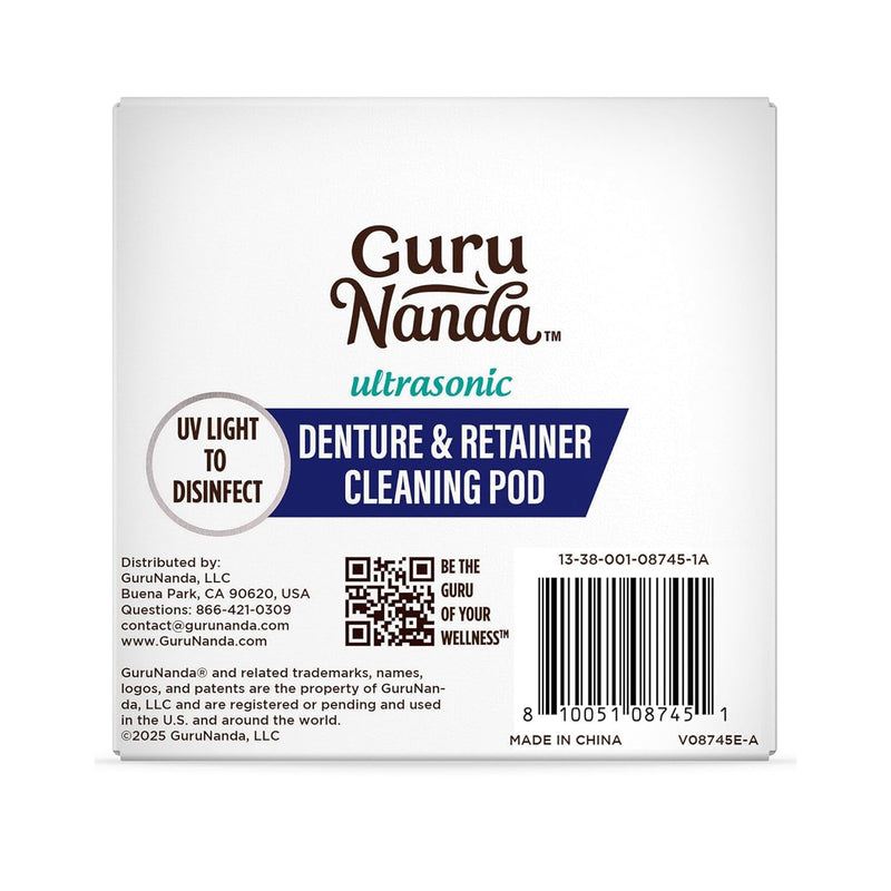 GuruNanda Retainer & Aligner Cleaning Pod for Retainers, Dentures, Mouthguards, Aligners, & Jewelry, 3 Modes, 45kHz Ultrasonic Retainer Cleaner, 190 ml capacity Retainer Pod - BeesActive Australia