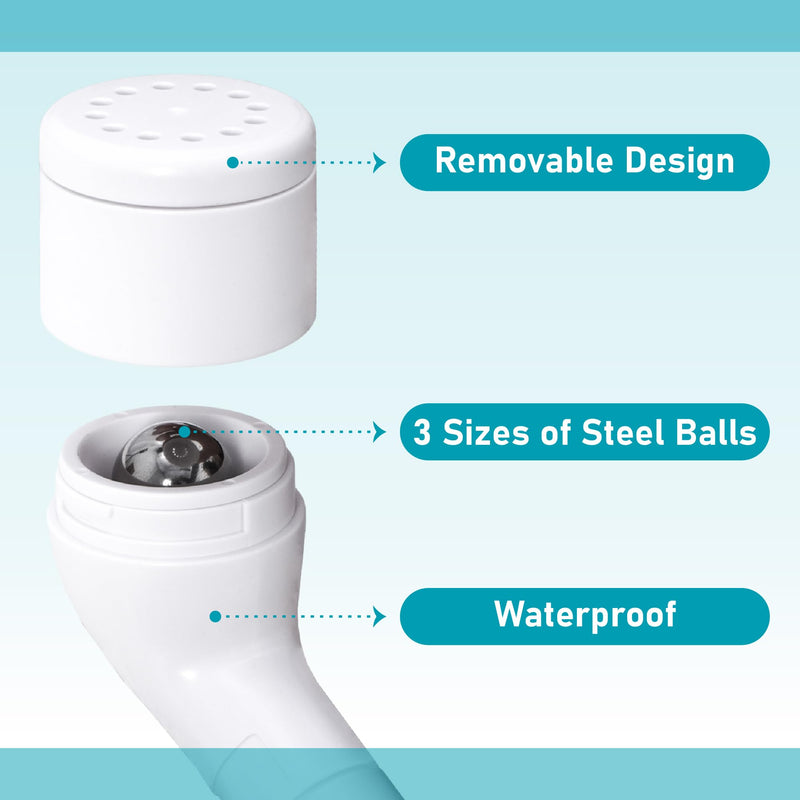 Breathing Exercise Device for Lungs, Breathing Trainer, Mucus Removal with 16/18/20 mm Stainless Steel Balls, White - BeesActive Australia