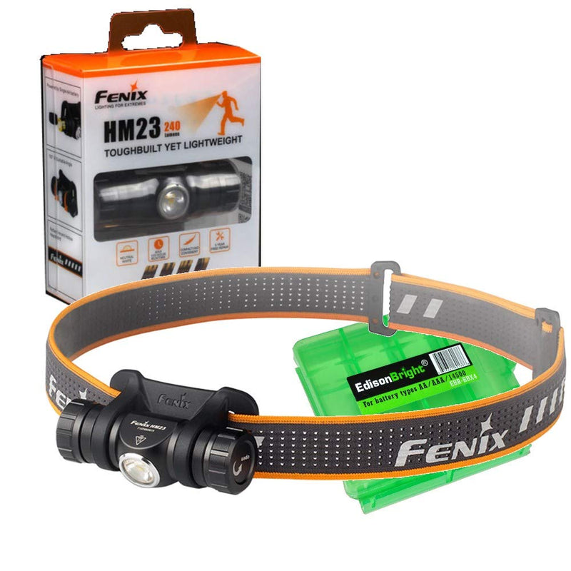 EdisonBright Fenix HM23 V2 300 Lumen LED Headlamp for Camping/Hiking Kids/Children Battery Carry case
