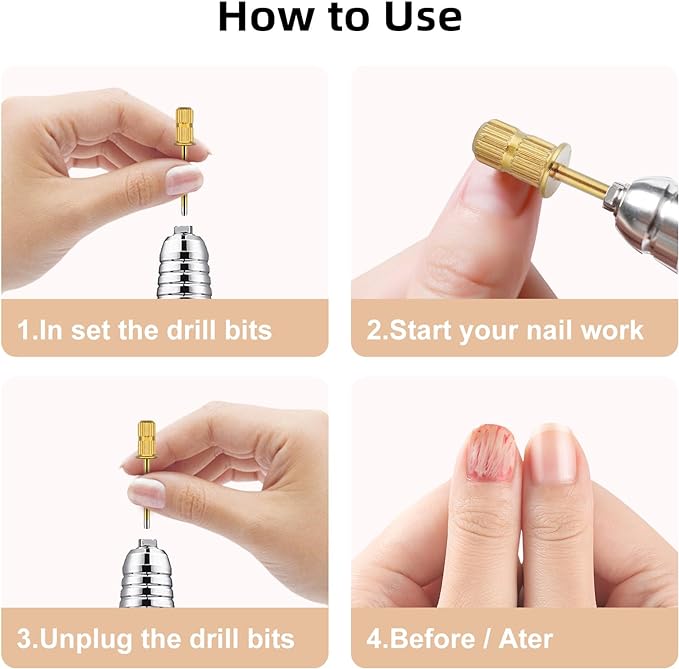 Sanding Bands for Nail Drilling with 13 Nail Drill Bits, 250 Pieces File Sanding Bands Set, 3/32" Tungsten Carbide Files, 5 Colors Sanding Bands (Acrylic Gel Nails, Manicure Pedies #80#120#180 Grit) -  Australia