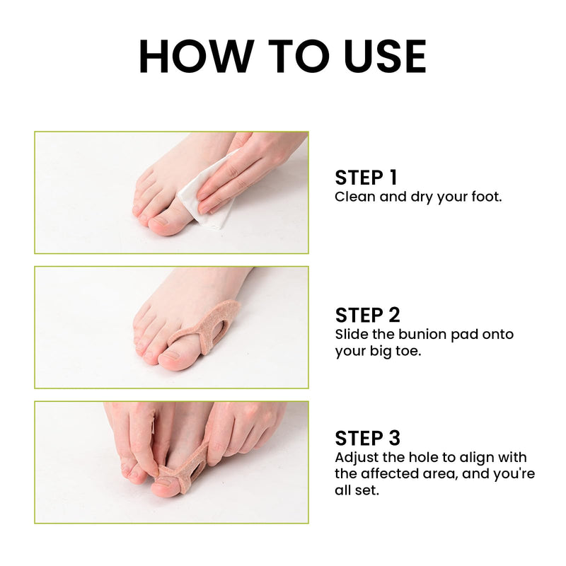 Bukihome Felt Bunion Pads - Bunion Relief & Cushions, Corn Pads for Toes, Callus Pads & Metatarsal Cushion, Alleviates Shoe Friction, Wear with Shoes, for Men & Women, 12 Count - BeesActive Australia