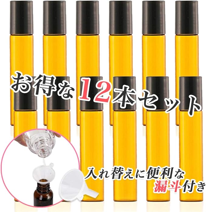 HIRAISM Roll-On Bottle Light Filtering Jar Atomizer Container Set of 12 with Funnel (10ml) -  Australia