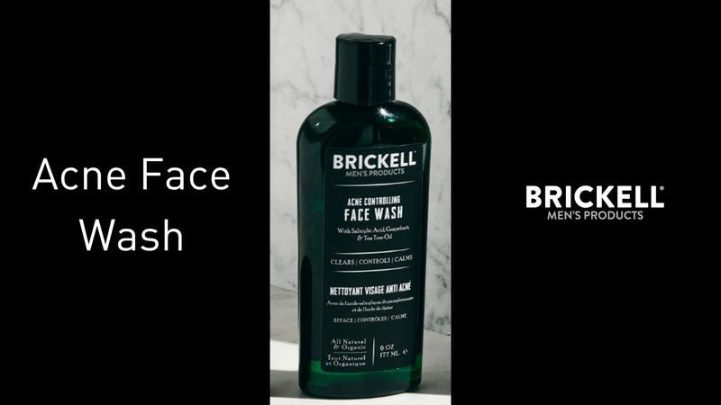 Brickell Men's Acne Face Wash for Men, Acne Face Wash to Cleanse Skin and Eliminate Acne, Clears Breakouts, With 2% Salicylic Acid, Hyaluronic Acid, and Tea Tree Oil, 6 Ounces