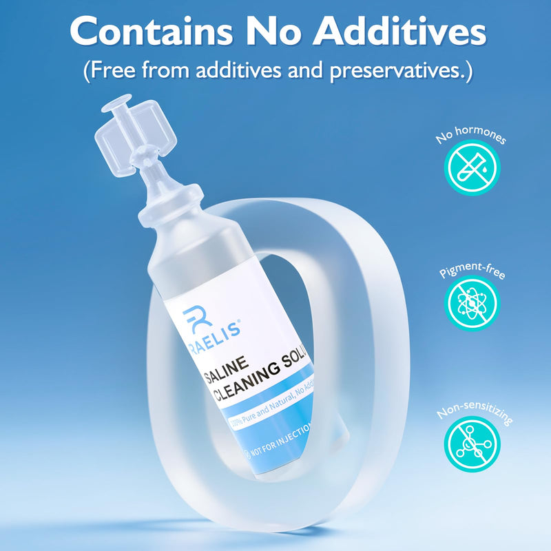Saline Solution, 300ml /10.56 FL OZ Normal Solution for Multiple Household Uses, 5ml Each, 60 per Box