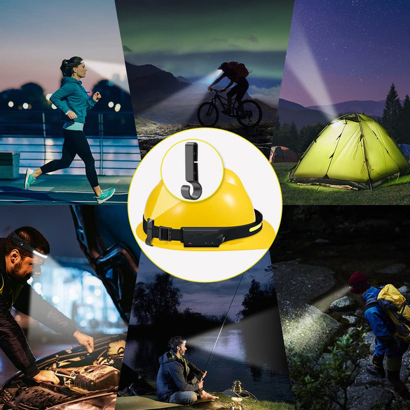 Rechargeable Headlamp 3PCS, 230° Wide Beam Head Lamp, Motion Sensor LED Headlamp Rechargeable, 5Mode Bright Headlamps for Adults, Head Lights for Forehead, Hard Hat Headlight, Camping Essentials Gear 3Pack