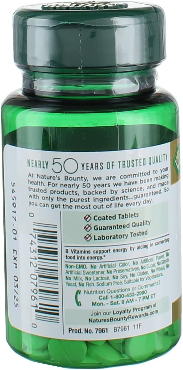 Nature's Bounty Biotin 1000 mcg Vitamin Supplement Tablets 100 ea (Pack of 2)