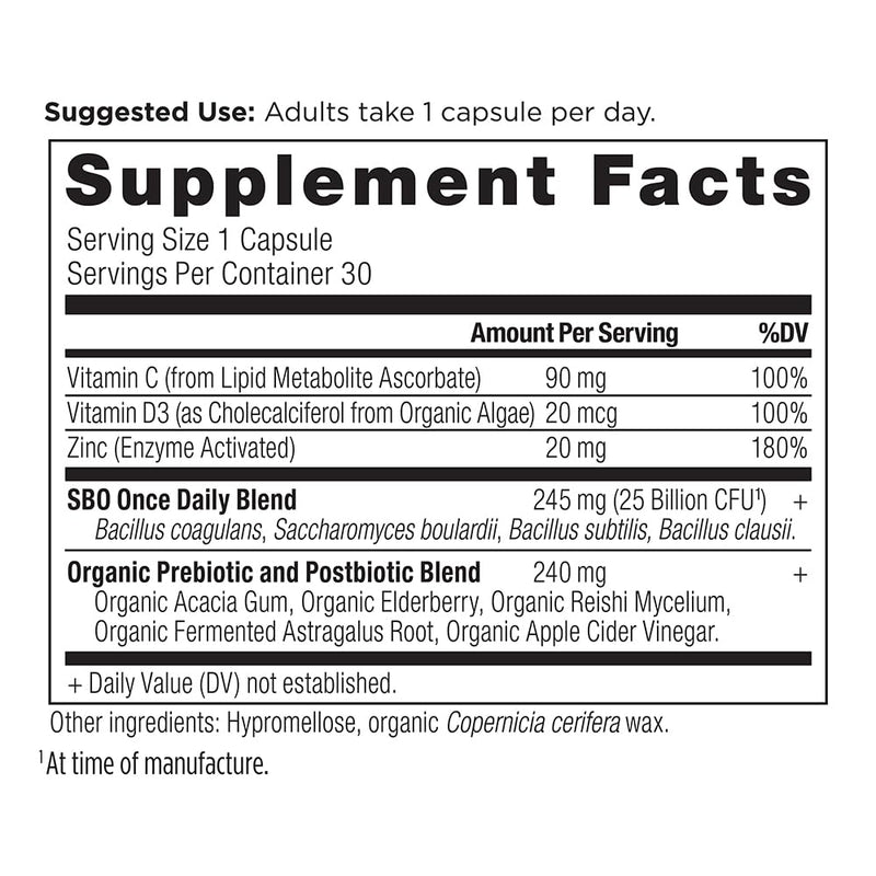 Ancient Nutrition SBO Probiotics Daily Immune, 25 Billion CFUs* Once Daily 30 Count