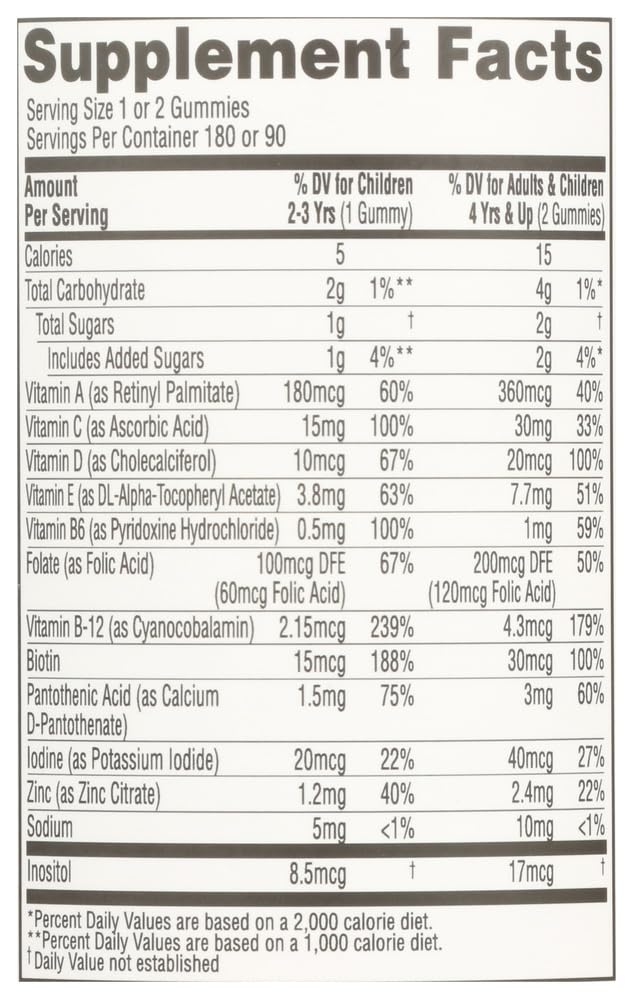 365 by Whole Foods Market, Children's Gummy Multivitamin 180 Count, 180 Count Fruit 180 Count (Pack of 1)